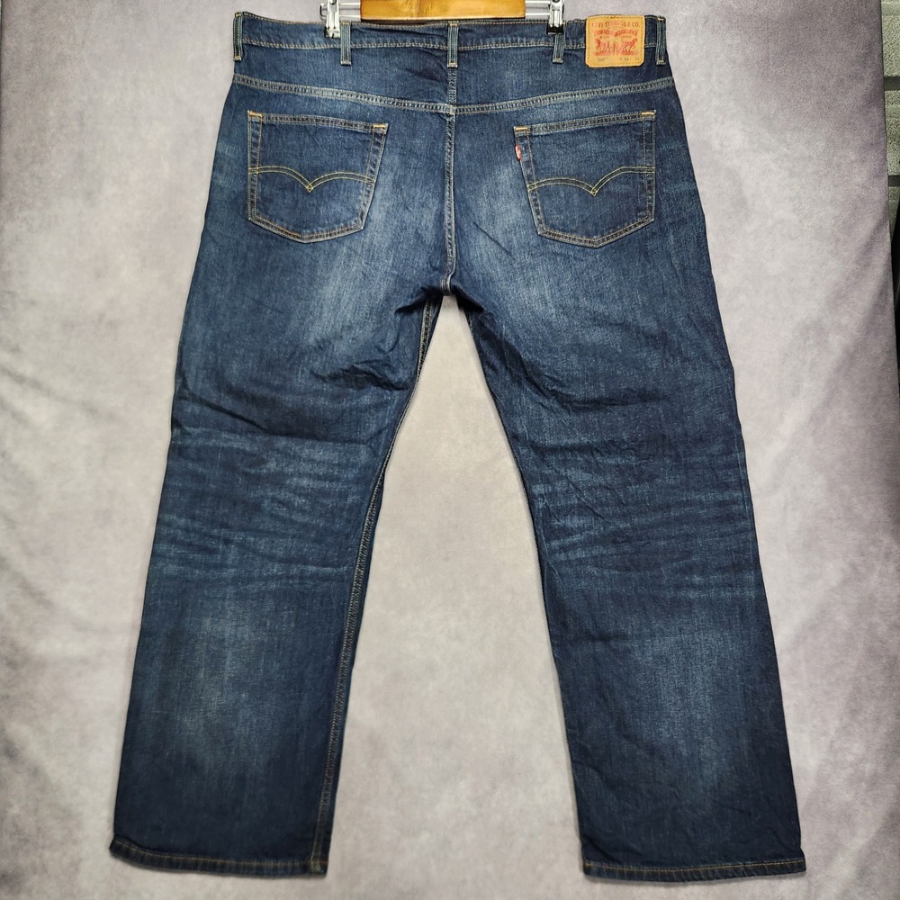 Levis 569 Loose Straight Fit Dark Wash Denim Jeans Mens size 44x32 Blue